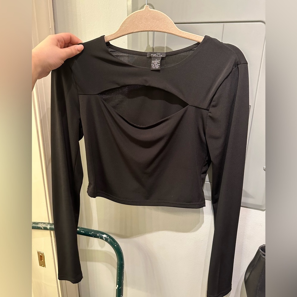 Long sleeve cut out top